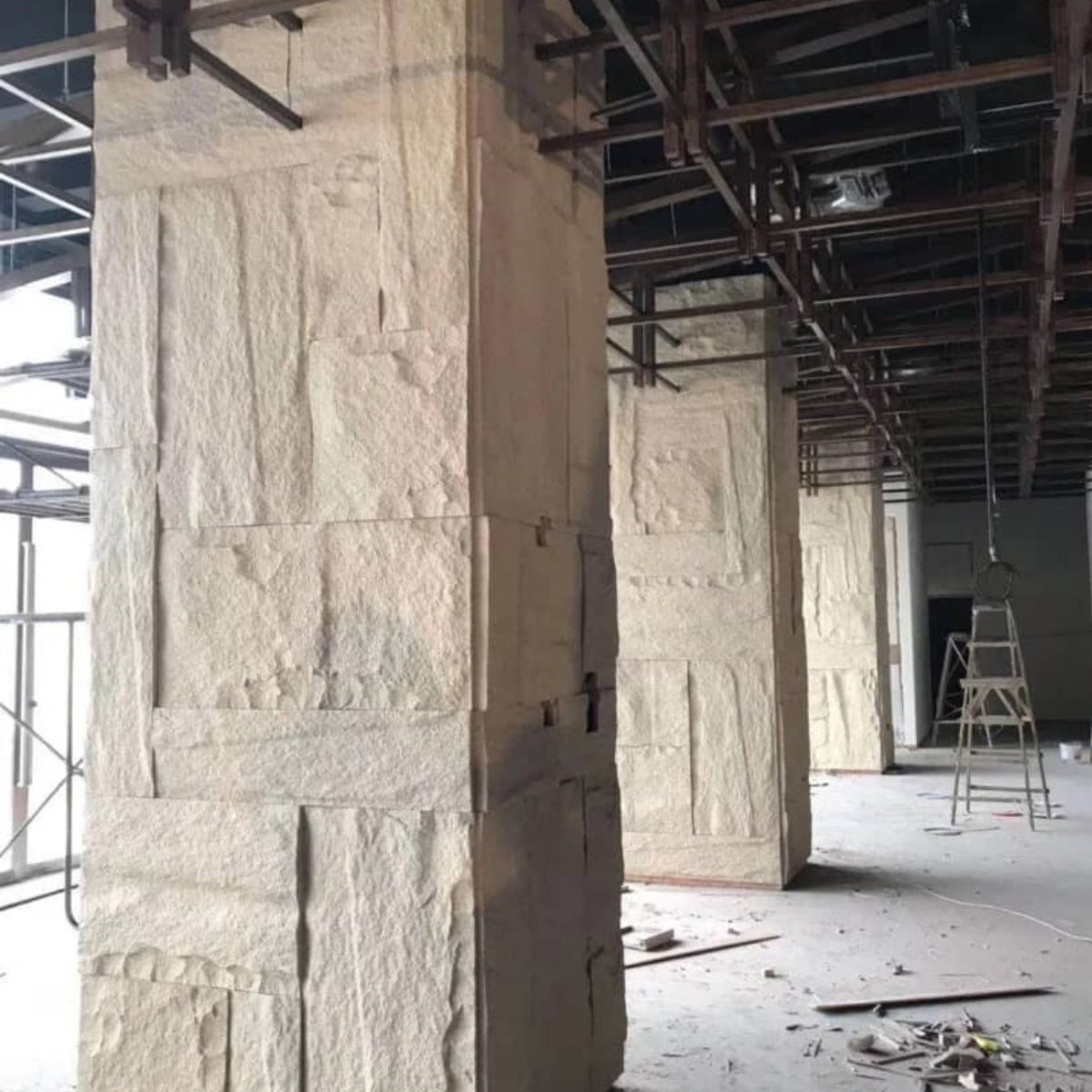 ausstone artificial stone wall tile cladding pu stone fake rock wall feature wall interior design exterior design garden rock wall stone